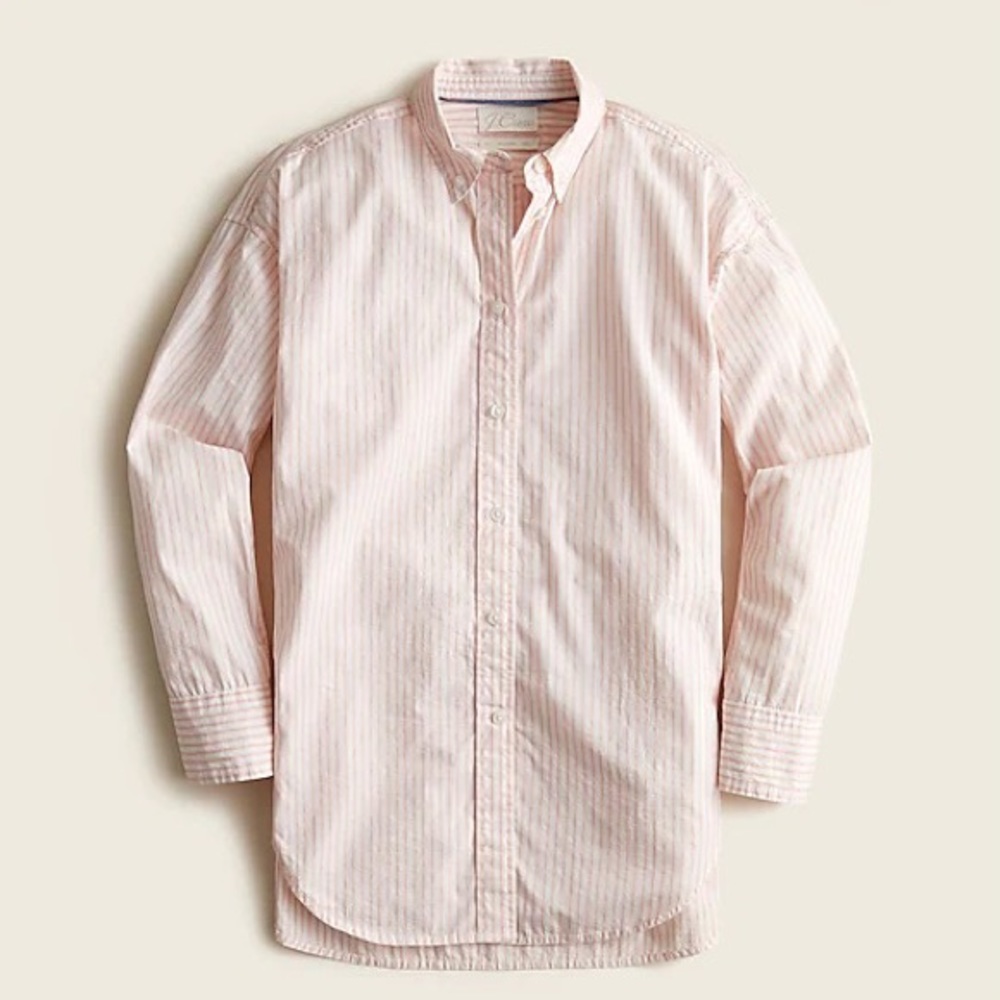 J. Crew Pink Striped Button Down Shirt